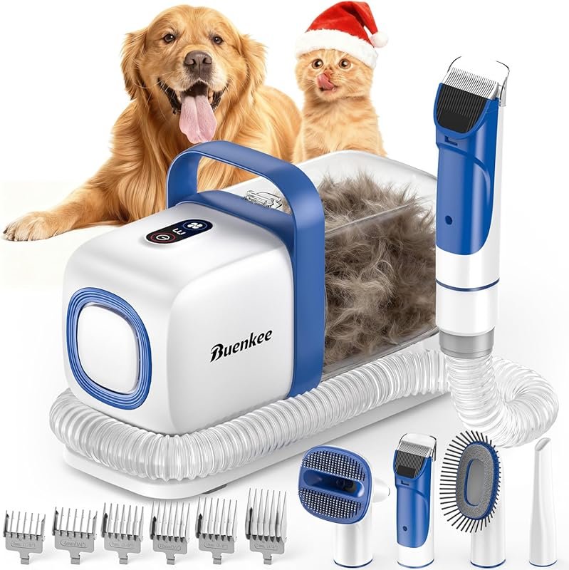 Dog Grooming Kit with Vacuum, 15000Pa Strong Suction, 50dB Low Noise,