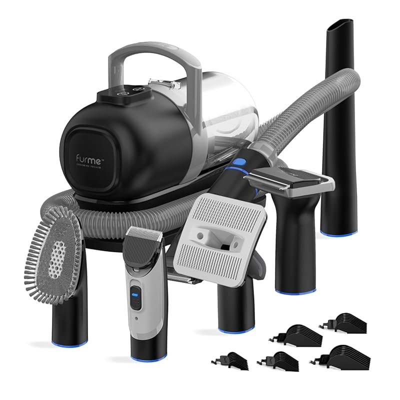 FurMe Original Pet Grooming Vacuum Kit for Cats and Dogs, Quiet Safe H