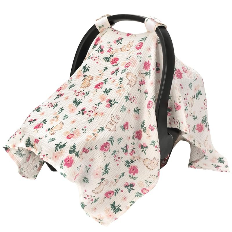 SERAPHY 100% Muslin Car Seat Cover for Babies: Universal Breathable, S