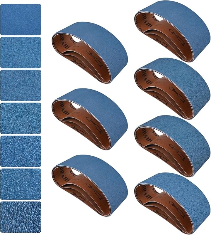 Zirconia Sanding Belts for Belt Sanders, 3x21 Inch, 21-Piece Set with 