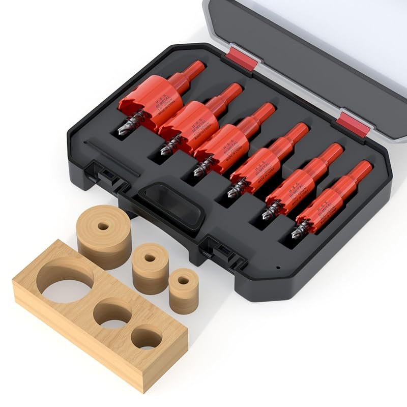 Bi-Metal Hole Saw Kit 6-Piece for Wood Plastic Drywall Soft Metal with