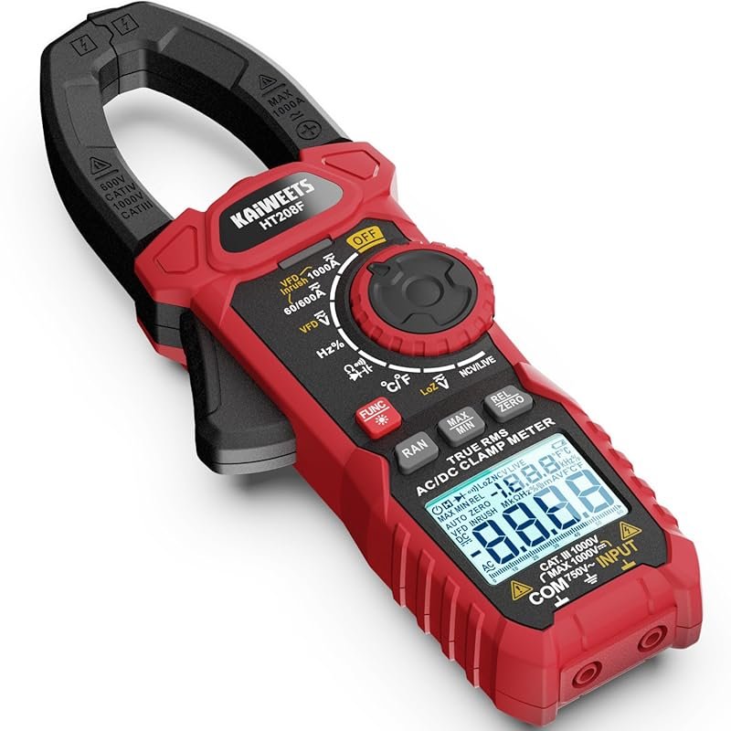 KAIWEETS Inrush Clamp Meter 1000A True RMS Backlit 6000 Counts Measure
