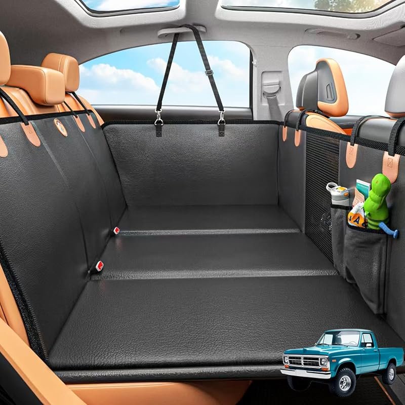 Hard Bottom Dog Car Seat Cover for Truck Back Seat - Upgraded PU Leath