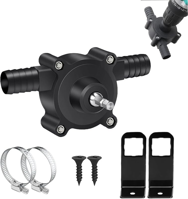 Electric Hand Drill Powered Self-Priming Pump for Water, Gasoline, Oil