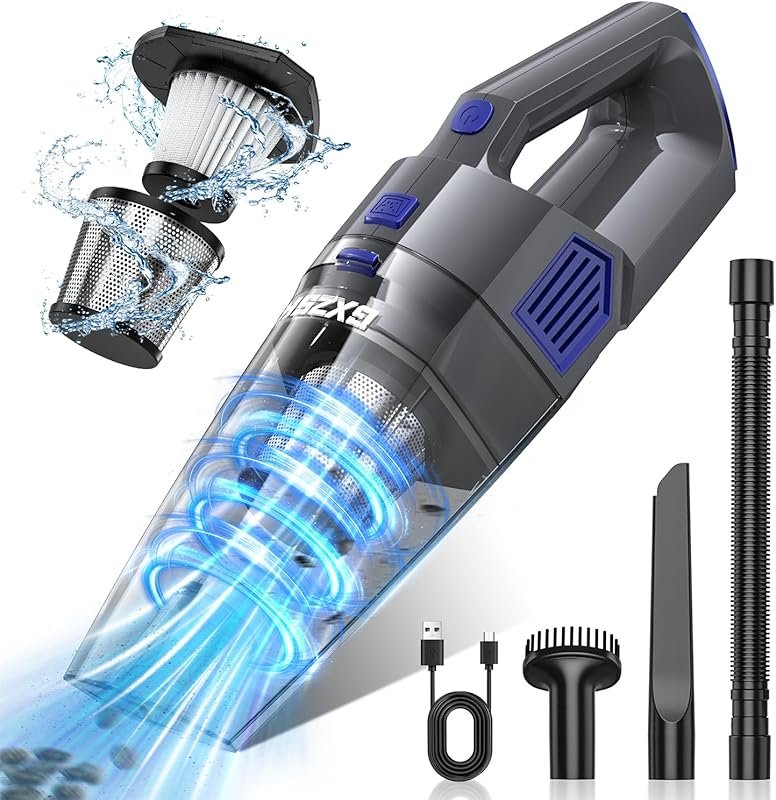 Rechargeable Cordless Handheld Car Vacuum with 15000PA Strong Suction,