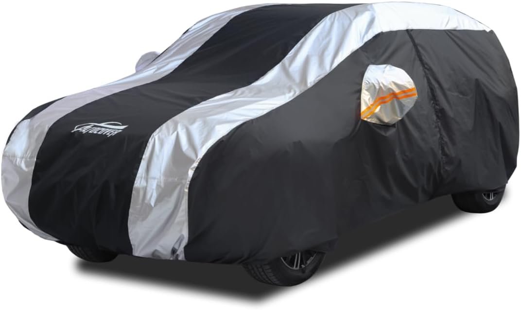 Compact SUV Covers for Waterproof Protection with Silver Stripe Design