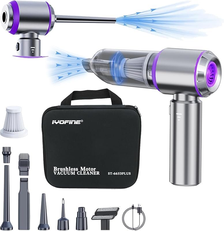 80,000RPM Super Power 4-in-1 Cordless Air Duster and Vacuum Cleaner wi