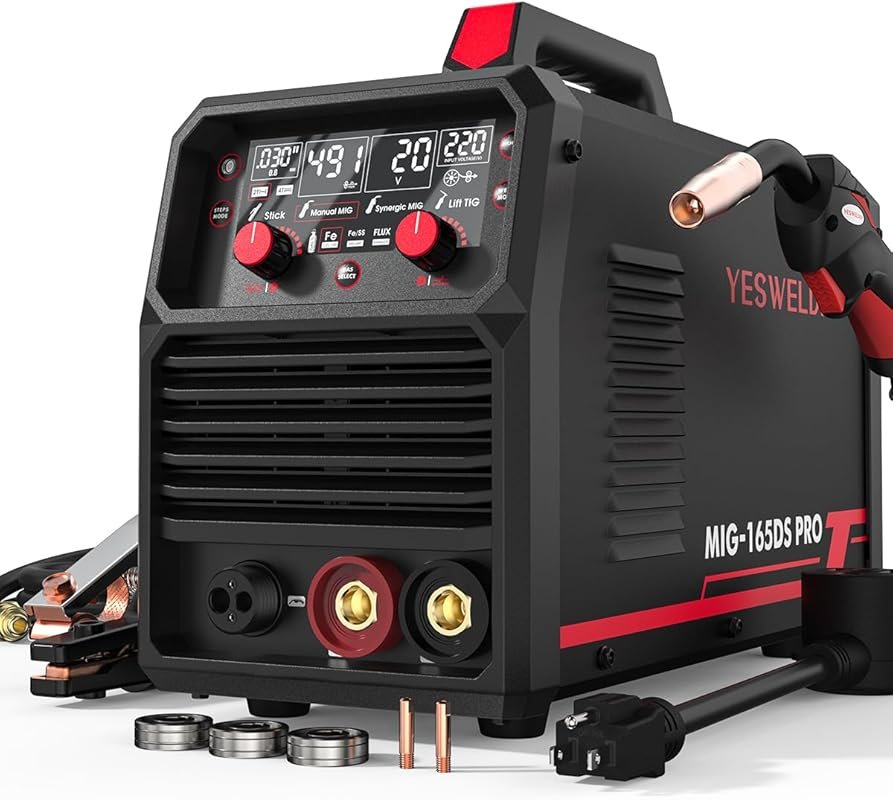 YESWELDER 165A 4-in-1 Multi-Process Welder: Flux Core, Gas MIG, Lift T