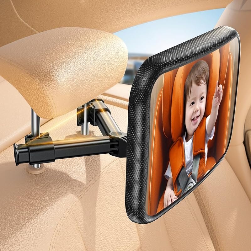 Lamicall Baby Car Mirror Rear-Facing: 2025 Safest Triangle Hook Clip, 