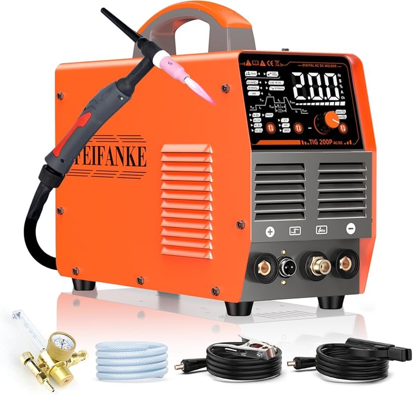 200A AC/DC TIG Welder with Pulse, Aluminum Welding, LED Display, Multi
