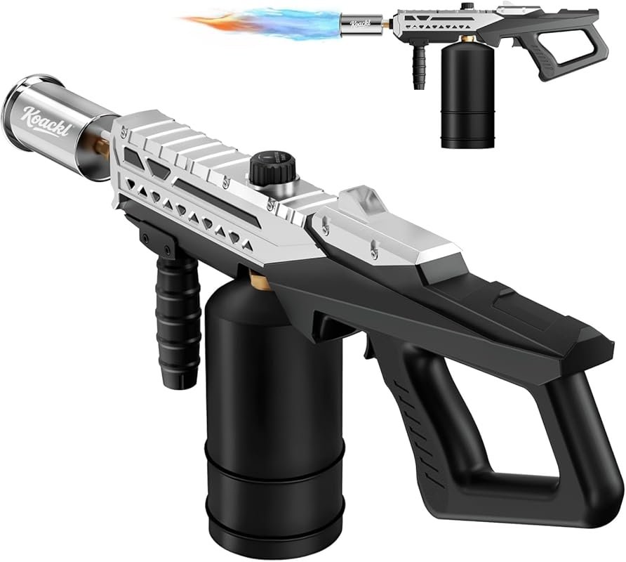 Propane torch gun with adjustable flame for grill, BBQ, searing steak,