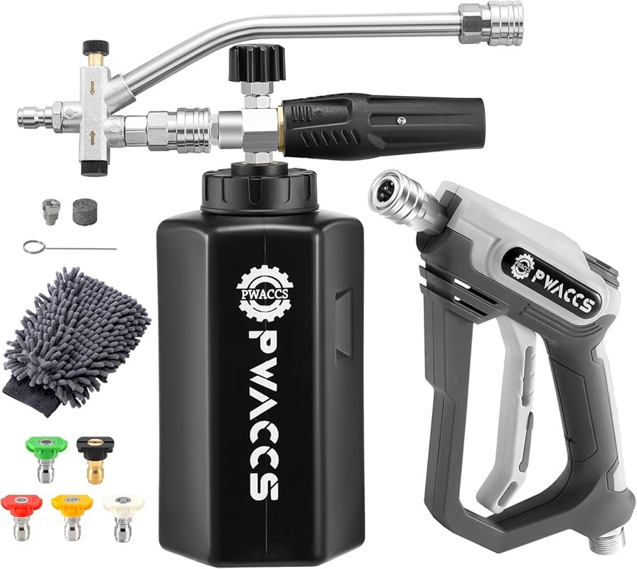 PWACCS Pressure Washer Foam Gun with Dual Connector, 1/4 Quick Connector