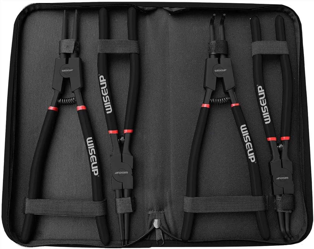 WISEUP 4-Piece 13-Inch Heavy-Duty Snap Ring Pliers Set with Internal/E