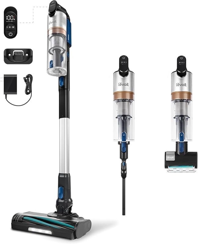LEVOIT Cordless Vacuum: HEPA Filter, Tangle-Resistant, 60 Min, Powerfu