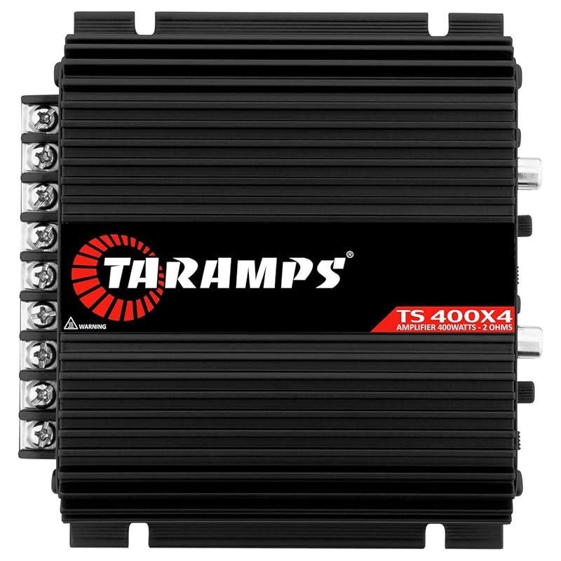 Taramps TS 400x4 400W RMS 4-Channel Class D Black Car Amplifier: 2 Ohm