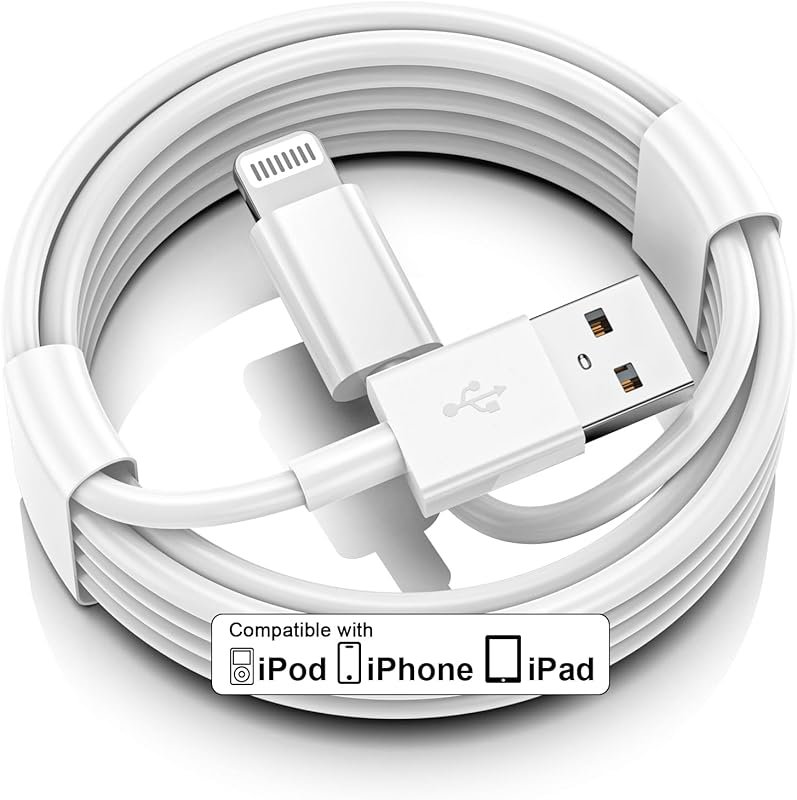 USB A to Lightning Carplay Cable Fast Charging Tangle-Free 3ft White f