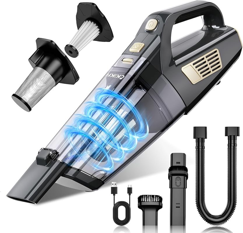 Handheld Vacuum Cordless with 15000PA Strong Suction, Multi-Nozzles, W