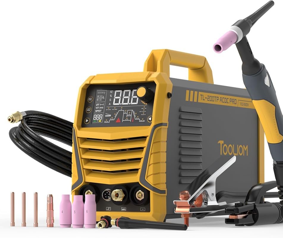TOOLIOM 200A AC/DC TIG Welder with Pulse, 110V/220V, IGBT Inverter, LE