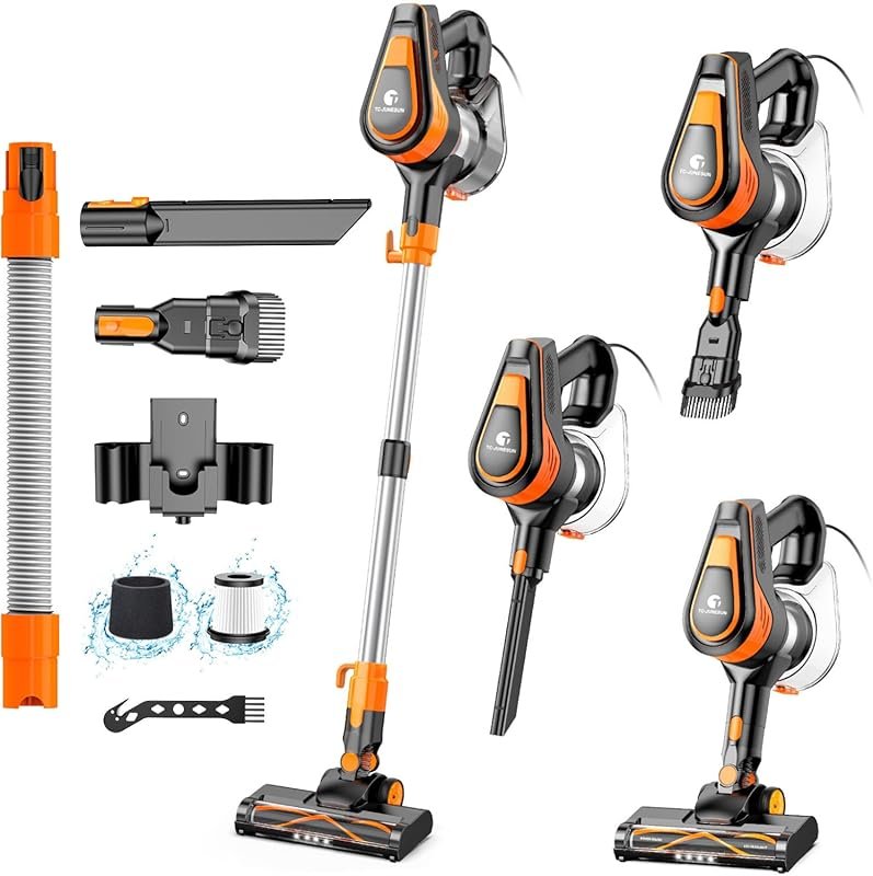23Ft Corded Stick Vacuum with 600W Power, 20Kpa Suction, Lightweight f