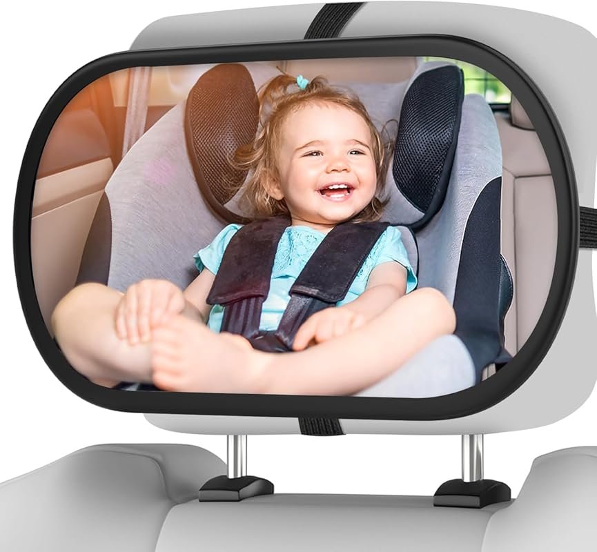Baby Car Mirror for Rear Facing Infants: 360° Rotation, Clear Wide Vie