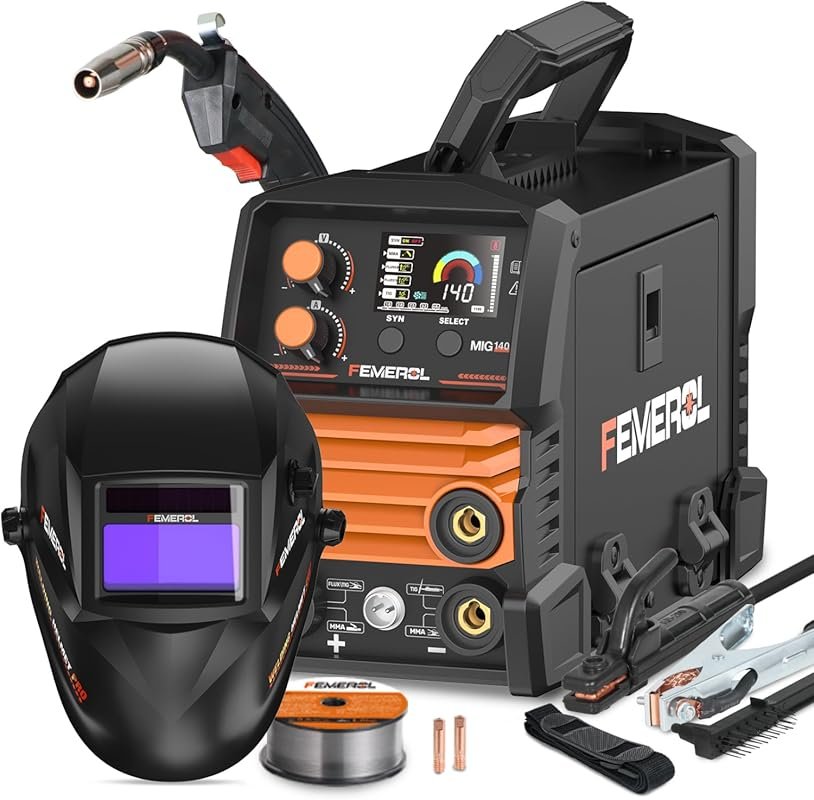 140A 3-in-1 MIG Welder, Flux Core, MIG, Lift TIG/Stick, 110V IGBT, Syn