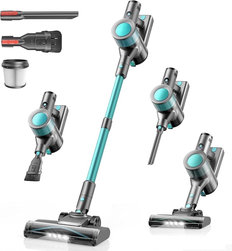 Dzaki Cordless Stick Vacuum with Smart LED Display, 50KPA Suction, 55-