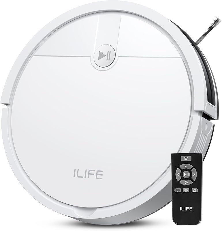 ILIFE V2 Robot Vacuum: Tangle-Free Suction, 120 Min Runtime, Slim, Sel