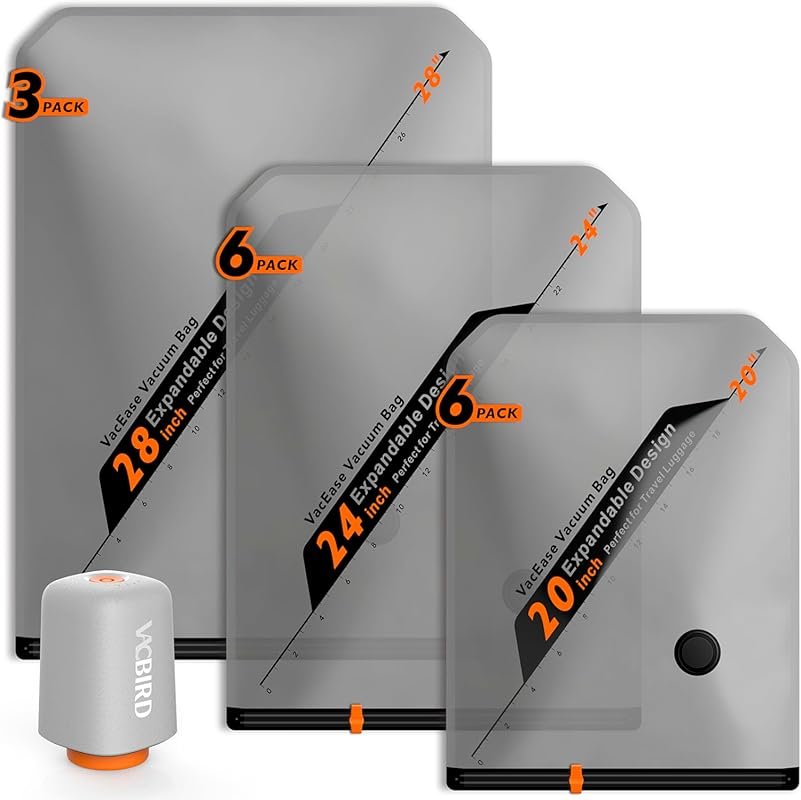 Rechargeable Wireless Pump Travel Storage Bags: 15 Combo Compression B