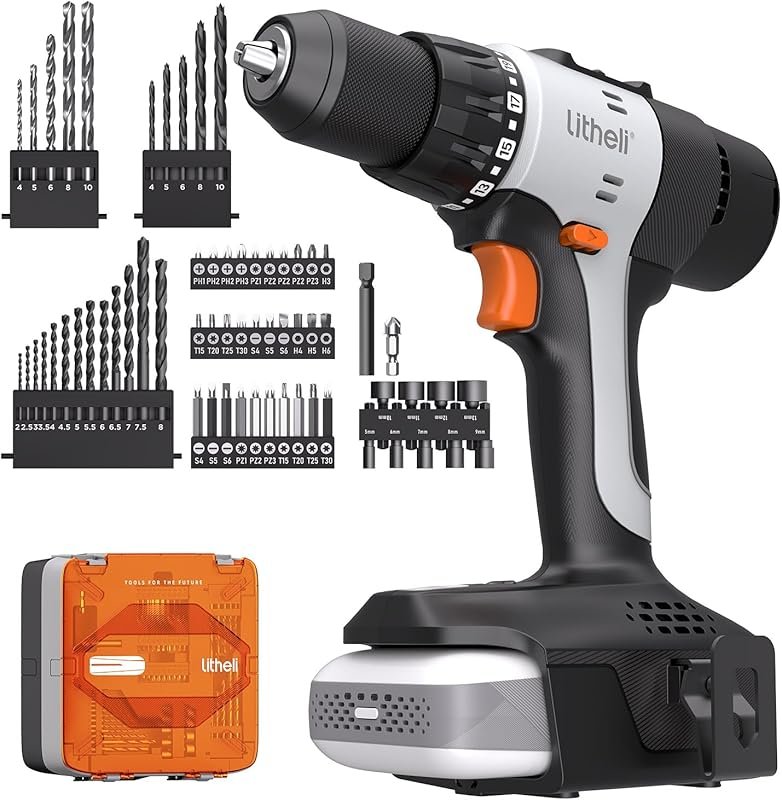 Litheli 20V Cordless Drill Driver with 1/2