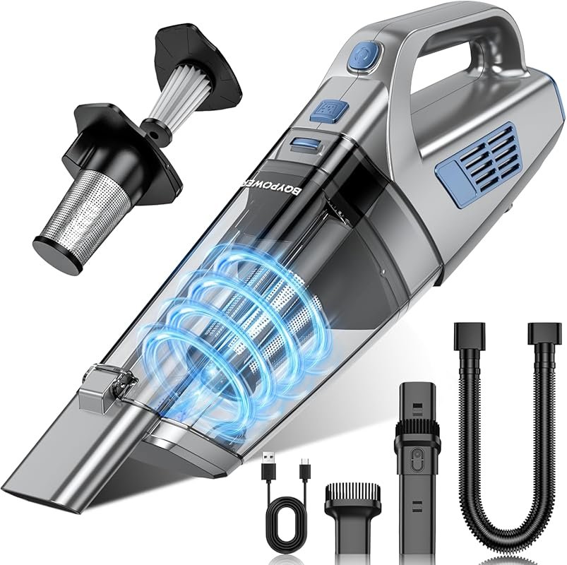 BQYPOWER Handheld Vacuum Cordless with 16000PA Strong Suction, Recharg