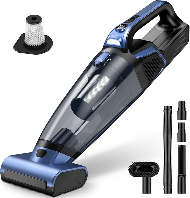 20000PA Cordless Handheld Vacuum for Pet Hair and Car: Motorized Brush