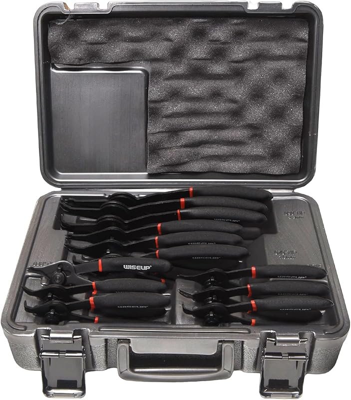 WISEUP 12-Piece Heavy-Duty Snap Ring Pliers Set with Internal/External