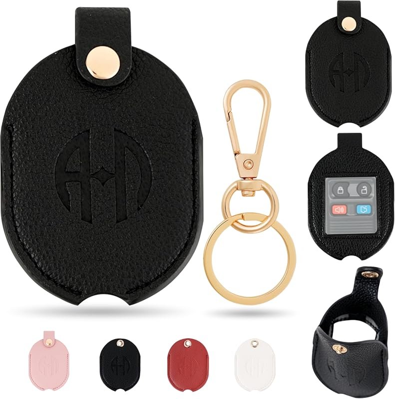 Leather Key Fob Cover for Broken Keys - Sleeve Holder with Keychain, S