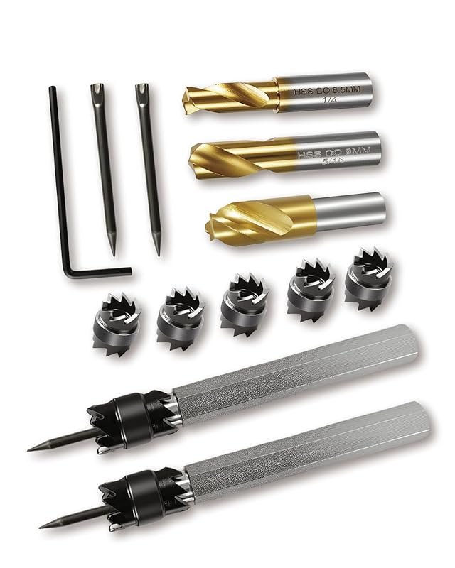 13-Piece Spot Weld Cutter Set, Titanium Coated HSS Hex Shank Bits for 