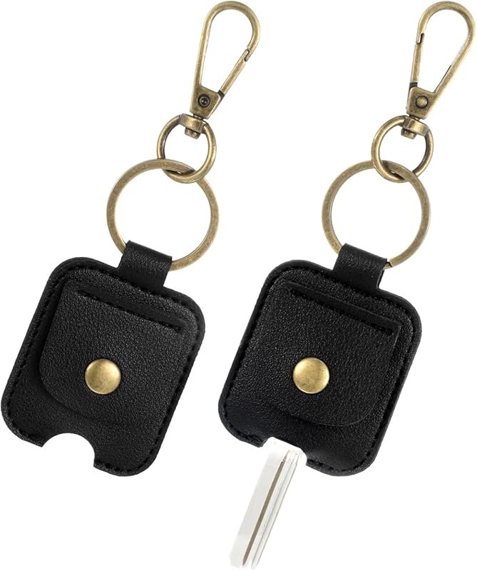 2-Piece Leather Car Key Cover for Broken Key Loop Replacement - Cute K