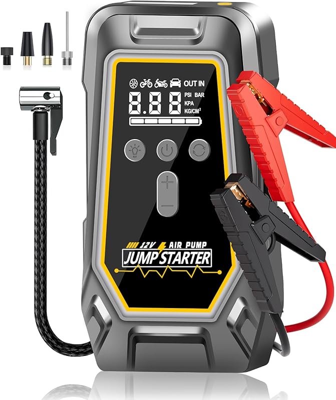 150PSI Jump Starter with Air Compressor, 3X Faster Portable Cordless P