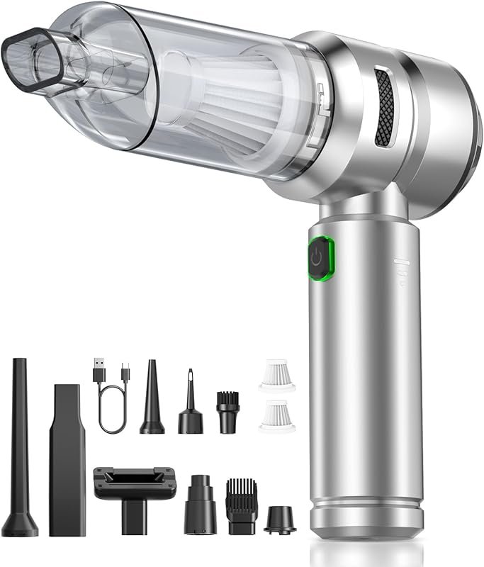 Portable Cordless Car Vacuum with 24000Pa Suction, 3 Modes, Type-C Cha