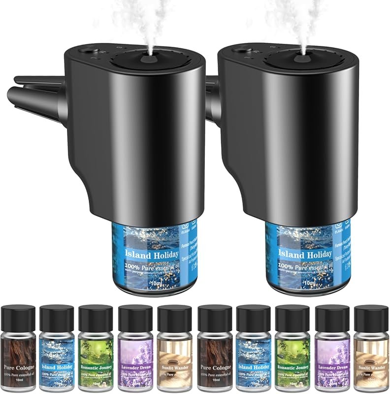 Smart Vent Clip Air Freshener, 5 Scents, 10 Refills, Auto On/Off, Thre