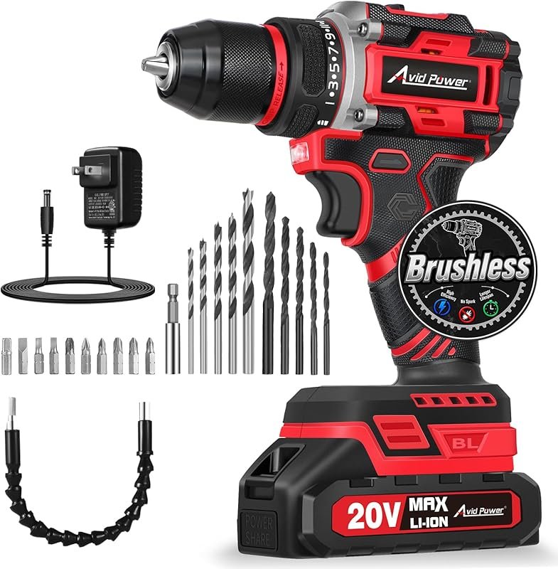 AVID POWER 20V Brushless Cordless Drill: 3/8