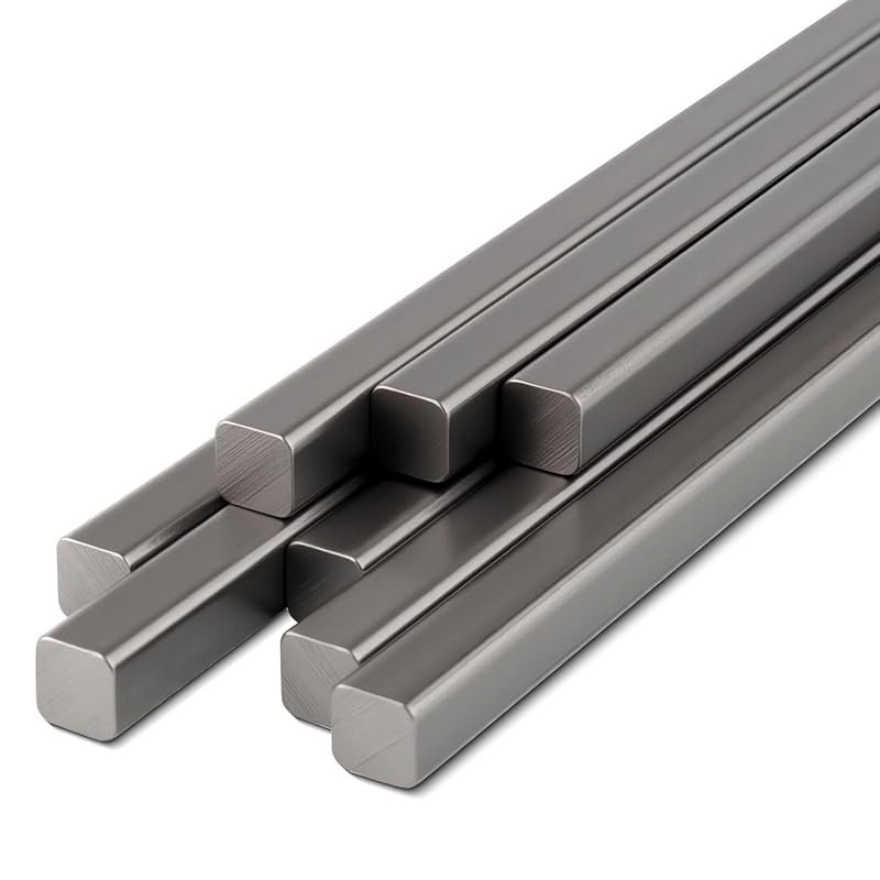 Rocaris 8-Piece A36 Hot Rolled Steel Square Bar 1/4x1/4x12 Weldable Ke