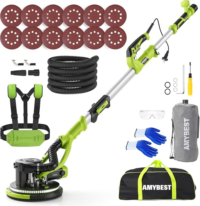AMYBEST Drywall Sander with Vacuum for Popcorn Ceiling Removal, 5 Vari