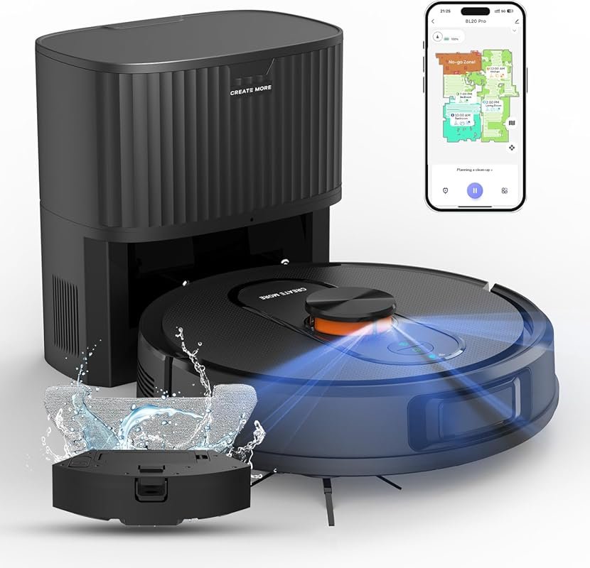 Robot Vacuum Mop: 5000Pa LiDAR Navigation, Self-Empty, 90-Day Hands-Fr
