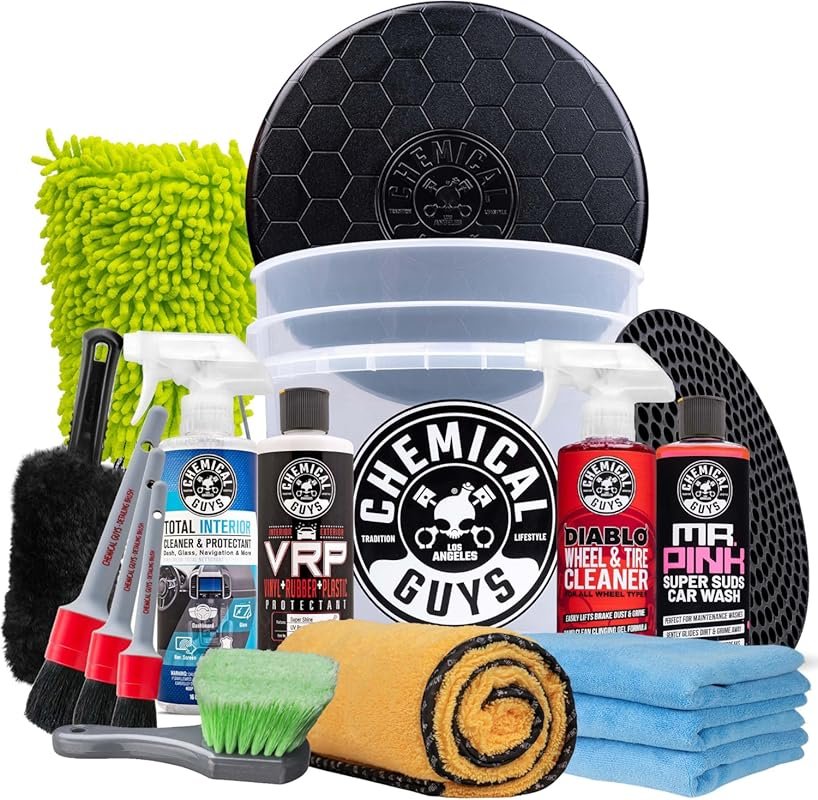 Chemical Guys 17-Piece Car Detailing Kit with Total Interior Cleaner, 