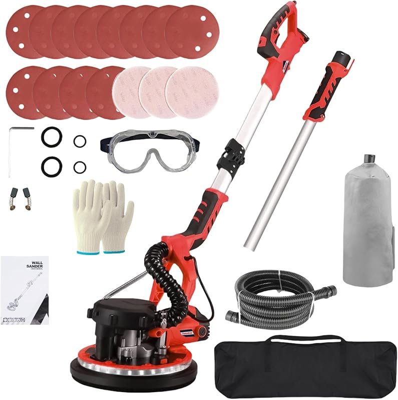 Drywall Sander with Vacuum, Foldable Extendable Handle, Variable Speed