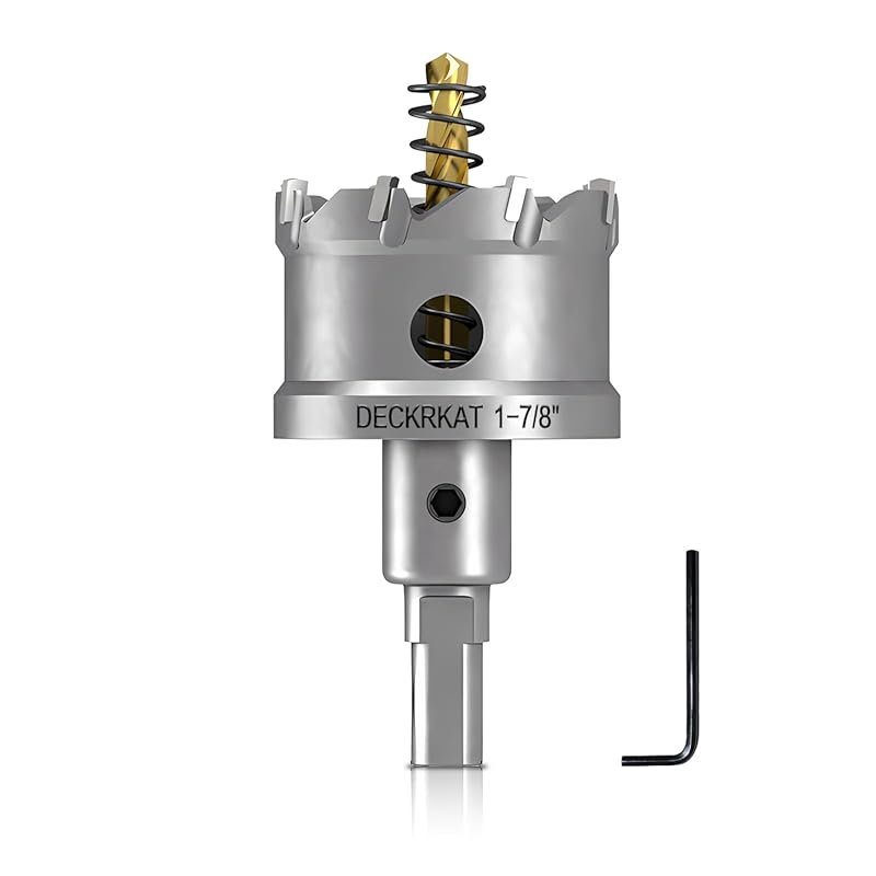DECKRKAT 48mm TCT Hole Saw with Spring-Loaded Pilot Bits for Stainless