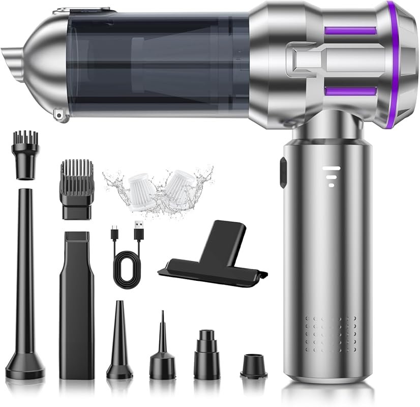 28000Pa cordless handheld vacuum with one-touch dust removal and 3-spe