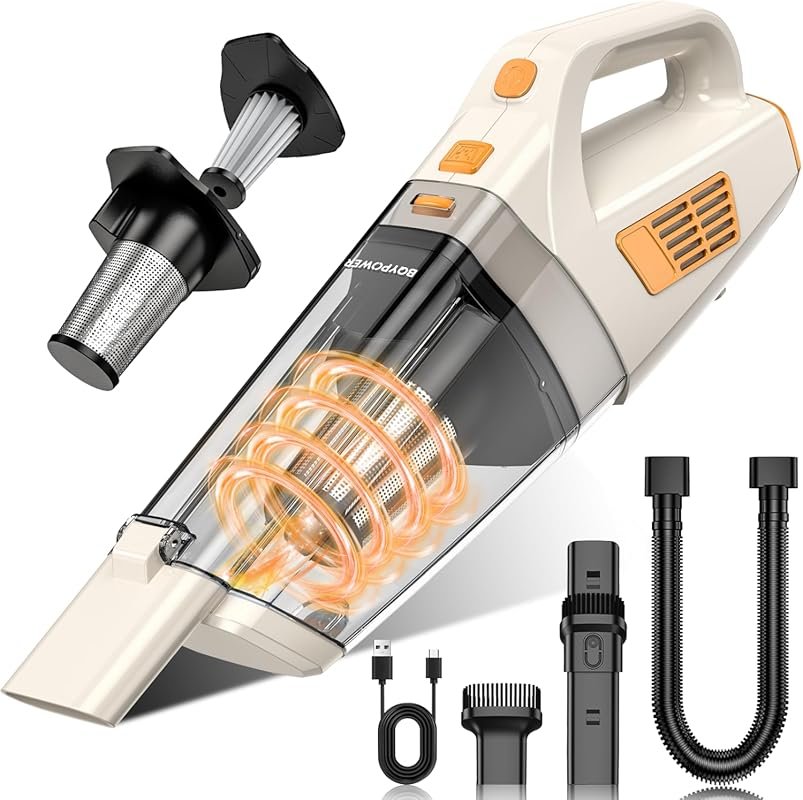 BQYPOWER 16000PA Handheld Vacuum Cordless with Strong Suction, Recharg