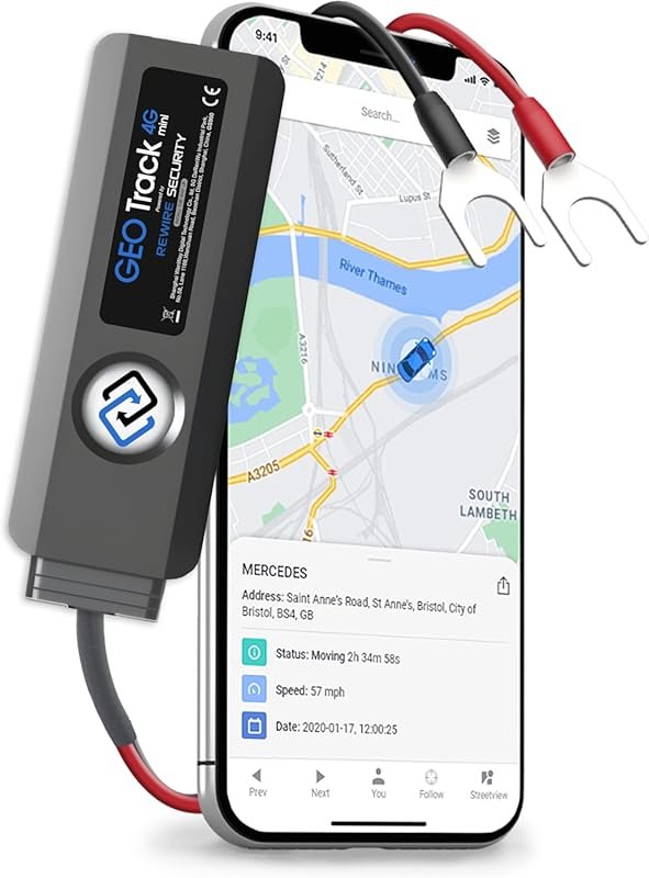 REWIRE SECURITY Geo Track Mini 4G GPS Tracker for Vehicles – Real-Time