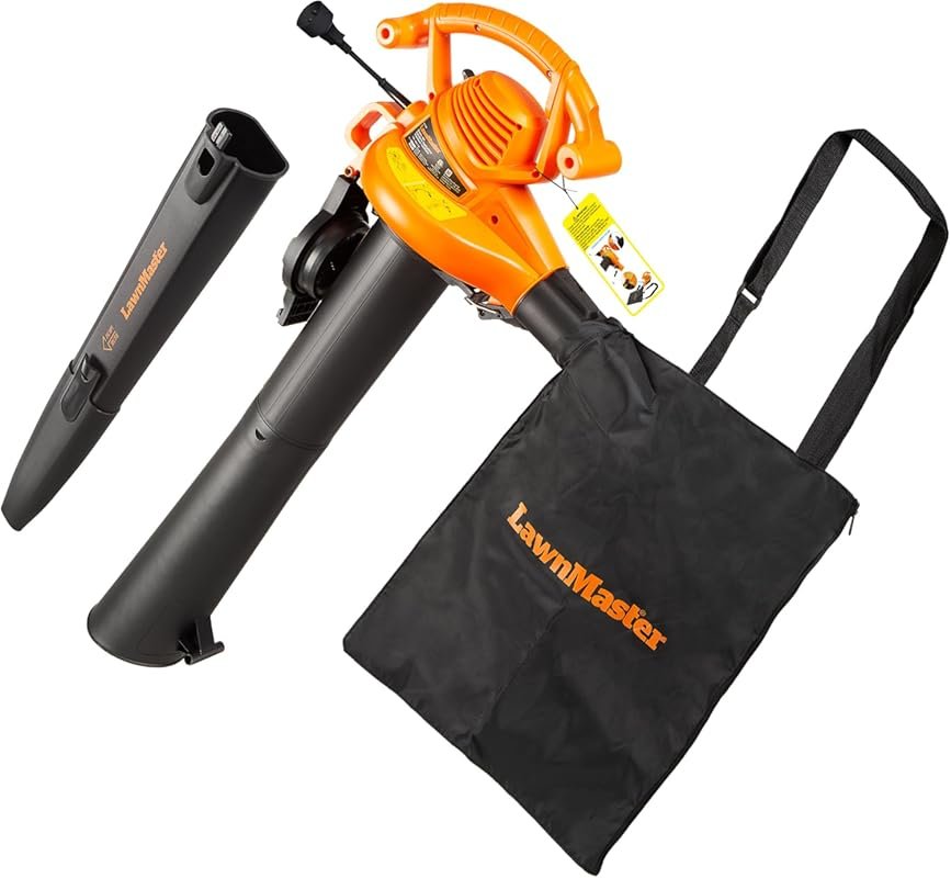 LawnMaster BV1210 Electric Blower Vacuum Mulcher – 12A, 2-Speed, Metal