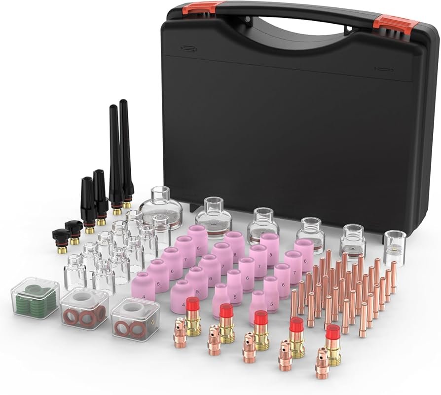 YESWELDER 123-Piece TIG Welding Torch Stubby Gas Lens Glass Cup Kit fo